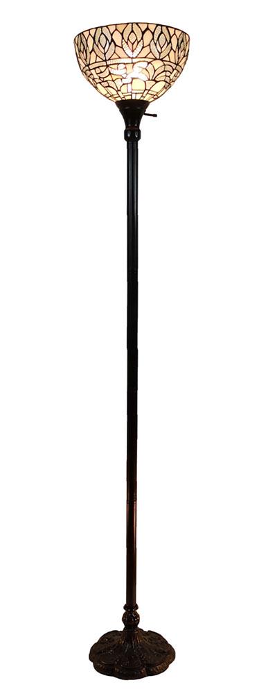 WHITE COLOR TORCHIERE FLOOR LAMP 72 INCHES TALL: WHITE COLOR TORCHIERE FLOOR LAMP 72 INCHES TALL -- Add warmth and a distinctive touch to a favorite room in your house with this floor lamp by Amora Lighting. The lamp is handcrafted using opaque glas