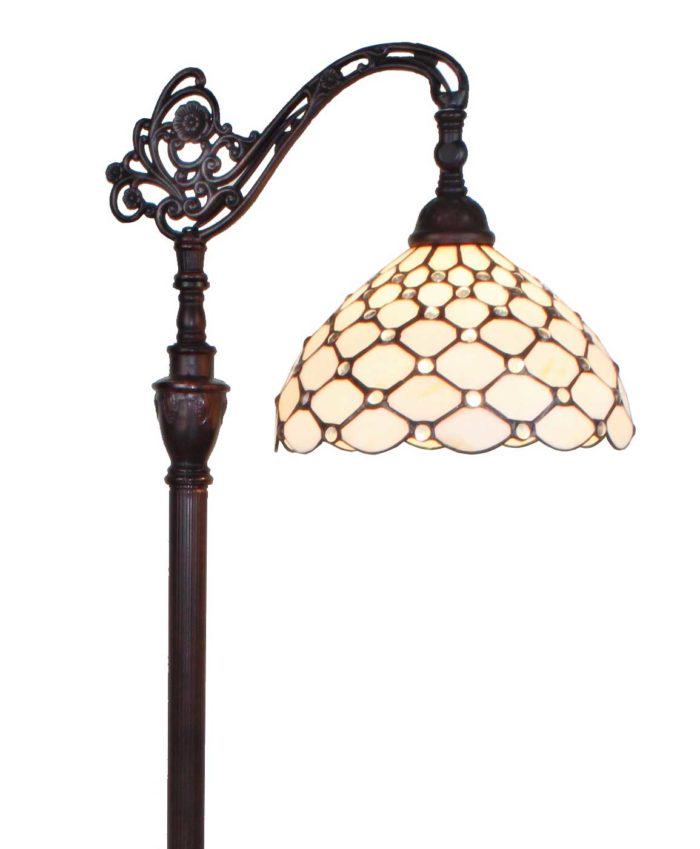 TIFFANY STYLE 62-INCH JEWELED READING FLOOR LAMP: TIFFANY STYLE 62-INCH JEWELED READING FLOOR LAMP -- TIFFANY STYLE 62-INCH JEWELED READING FLOOR LAMP #21ST28135