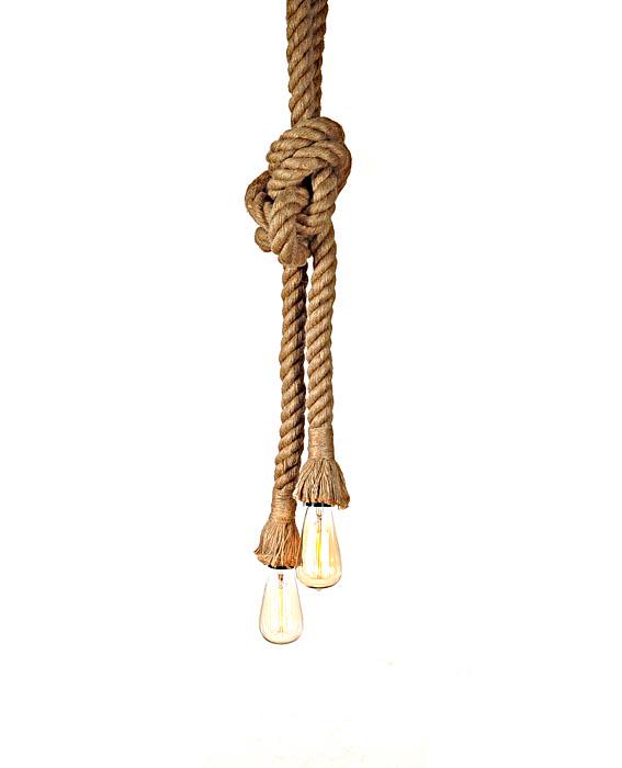 Rope Pendant Lamp - Two Bulbs: Rope Pendant Lamp - Two Bulbs -- Add double the light to your life with this trending Double Knotted Pendant Lamp. Perfect for those that want to add nautical accents to their home. All lamps come wit