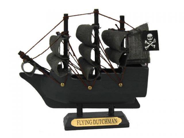 Wooden Flying Dutchman Model Pirate Ship 4in.: Wooden Flying Dutchman Model Pirate Ship 4in. -- Weight:?1 LB Box Dimensions:?6in. x 3in. x 6in. (L x W x H) #21ST29969