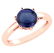 Certified 2.00Ctw Genuine Blue Sapphire 14k Rose Gold H