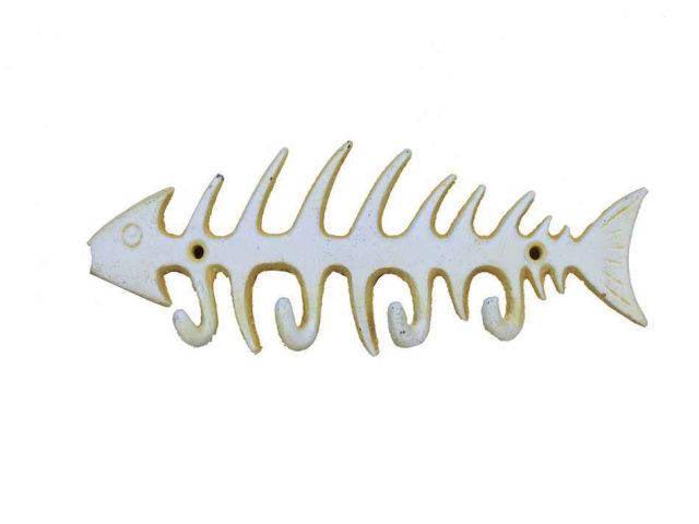 Antique White Cast Iron Fish Bone Key Rack 8in.: Antique White Cast Iron Fish Bone Key Rack 8in. -- Weight:?1 LB Box Dimensions:?10in. x 4in. x 5in. (L x W x H) #21ST29747