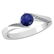 Certified 1.09 Ctw Blue Sapphire And Diamond 14k White