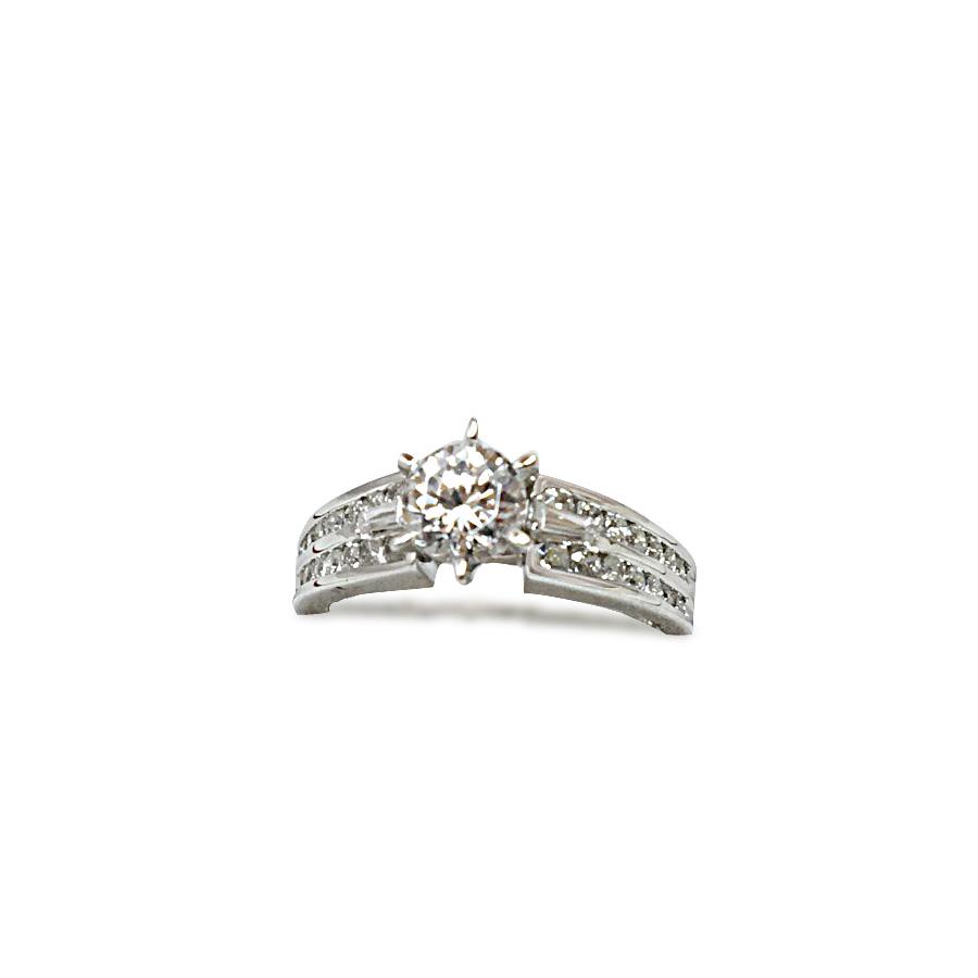 1.37 CTW DIAMOND RING IN 14K WHITE GOLD G-H/SI1-SI2 CEN: 1.37 CTW DIAMOND RING IN 14K WHITE GOLD G-H/SI1-SI2 CENTER STONE .75 CTW -- 1.37 CTW DIAMOND RING IN 14K WHITE GOLD G-H/SI1-SI2 CENTER STONE .75 CTW #21ST19324