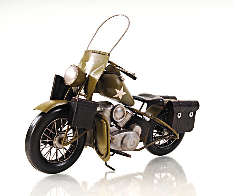1942 YELLOW HARLEY-DAVIDSON 1:12-SCALE: 1942 YELLOW HARLEY-DAVIDSON 1:12-SCALE -- This 1942 model of motorcycle was produced to US Army specifications in the years during and around World War II. This vintage 1942 model was handcrafted of i