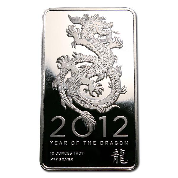 NTR Metals Silver Bar 10 oz - 2012 Dragon Design: NTR Metals Silver Bar 10 oz - 2012 Dragon Design -- NTR Metals Silver Bar 10 oz - 2012 Dragon Design #21ST84554
