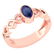 Certified 0.50Ctw Genuine Blue Sapphire 14K Rose Gold R