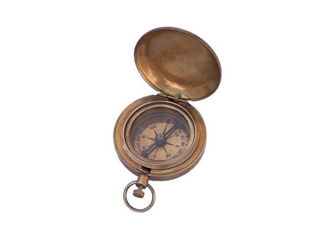 Antique Brass Scouts Push Button Compass 2in.: Antique Brass Scouts Push Button Compass 2in. -- Antique Brass Scouts Push Button Compass 2in. #21ST14027
