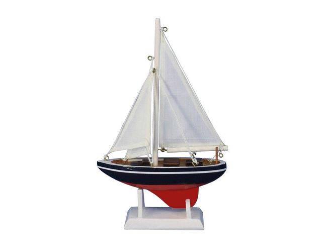 Wooden American Sailer Model Sailboat Decoration 9in.: Wooden American Sailer Model Sailboat Decoration 9in. -- Brighten your day or any room of your home with this delightfully fun American Sailer sailboat decoration 9in..?Perfect nautical d?cor gifts fo