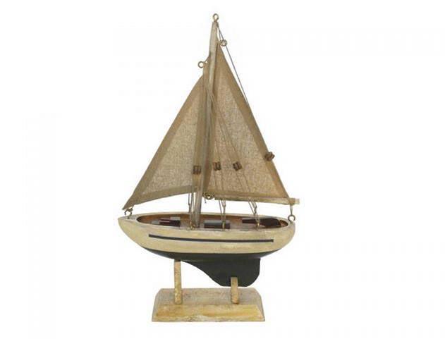 Wooden By The Sea Model Sailboat 9in.: Wooden By The Sea Model Sailboat 9in. -- Wooden By The Sea Model Sailboat 9in. #21ST50427