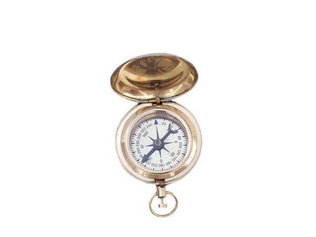Brass Ship Scouts Push Button Compass 2in.: Brass Ship Scouts Push Button Compass 2in. -- Brass Ship Scouts Push Button Compass 2in. #21ST14024