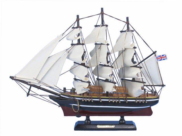 Wooden Cutty Sark Tall Model Clipper Ship 14in.: Wooden Cutty Sark Tall Model Clipper Ship 14in. -- Recall the days of the clipper ships with these adorable tall ships models inspired by the famous tea clipper?Cutty Sark.?Resting easily upon and she