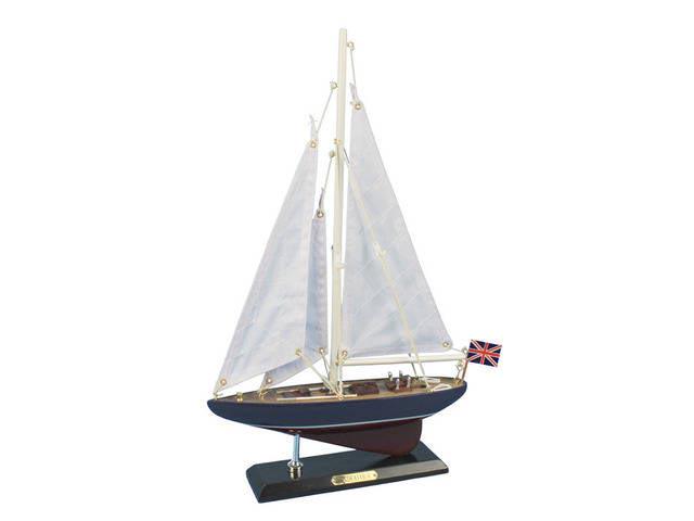 Wooden Endeavour Model Sailboat Decoration 16in.: Wooden Endeavour Model Sailboat Decoration 16in. -- Weight:?1 LB Box Dimensions:?15in. x 4in. x 5in. (L x W x H) #21ST30039