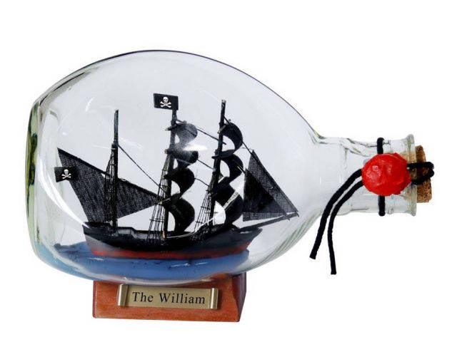 Calico Jacks The William Pirate Ship in a Bottle 7in.: Calico Jacks The William Pirate Ship in a Bottle 7in. -- Calico Jacks The William Pirate Ship in a Bottle 7in. #21ST50258