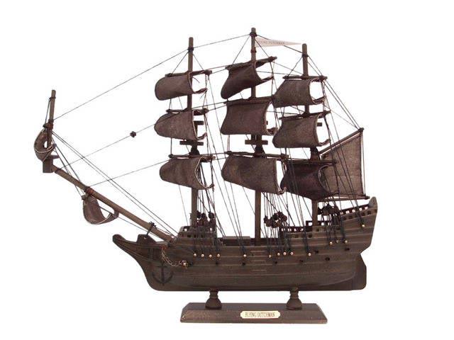 Wooden Flying Dutchman Model Pirate Ship 14in.: Wooden Flying Dutchman Model Pirate Ship 14in. -- Sail into the unknown with these adorable tall ships models inspired by the famous ghost ship known throughout history at the?FlyingDutchman.?Resting