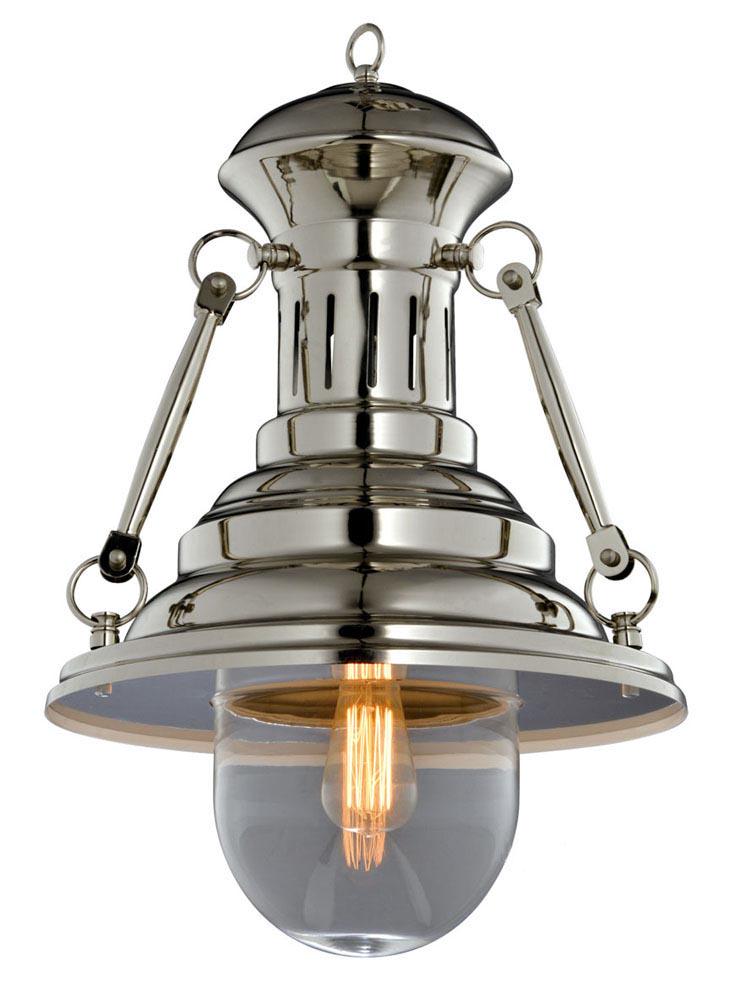 Steel Pendant Lamp: Steel Pendant Lamp -- This steel pendant lamp goes perfect with both industrial and nautical decor combined for a more rustic look. The large bulb provides a wide range of light and is great as a spot