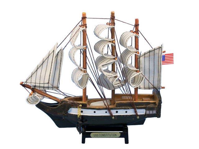 Wooden USS Constitution Tall Model Ship 7in.: Wooden USS Constitution Tall Model Ship 7in. -- Wooden USS Constitution Tall Model Ship 7in. #21ST13858
