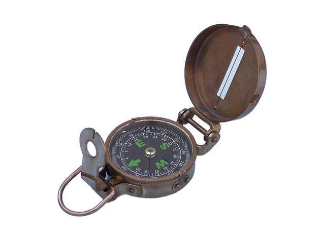 Antique Brass Military Compass 4in.: Antique Brass Military Compass 4in. -- Antique Brass Military Compass 4in. #21ST14041