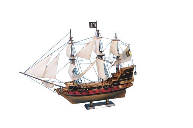 Black Barts Royal Fortune Model Pirate Ship 36in. - Whi: Black Barts Royal Fortune Model Pirate Ship 36in. - White Sails -- Black Barts Royal Fortune Model Pirate Ship 36in. - White Sails #21ST93176