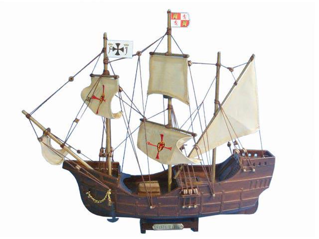 Wooden Santa Maria Tall Model Ship 14in.: Wooden Santa Maria Tall Model Ship 14in. -- Wooden Santa Maria Tall Model Ship 14in. #21ST93250