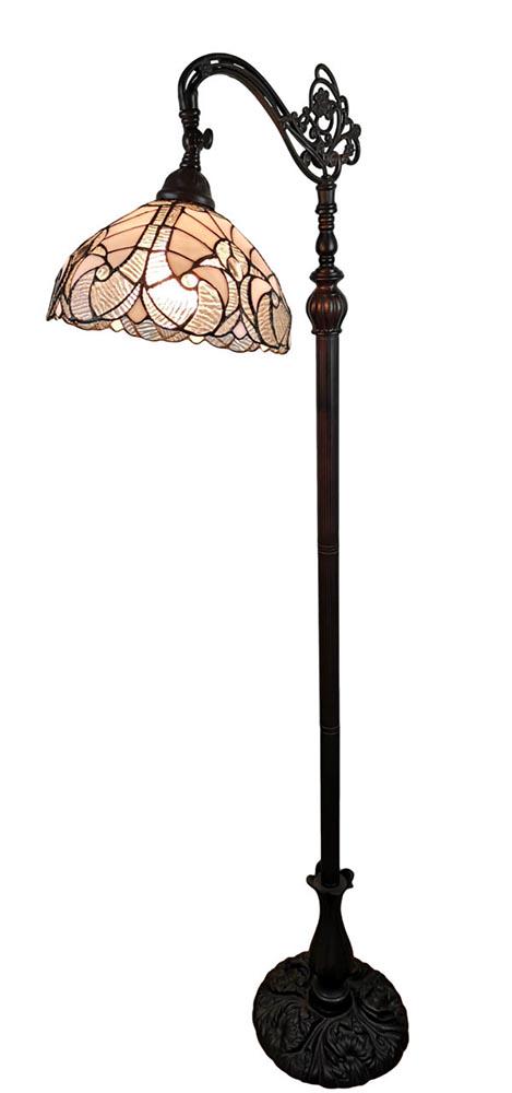 62-INCH TIFFANY-STYLE WHITE READING FLOOR LAMP: 62-INCH TIFFANY-STYLE WHITE READING FLOOR LAMP -- 62-INCH TIFFANY-STYLE WHITE READING FLOOR LAMP #21ST28100