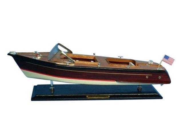 Wooden Chris Craft Runabout Model Speedboat 20in.: Wooden Chris Craft Runabout Model Speedboat 20in. -- Wooden Chris Craft Runabout Model Speedboat 20in. #21ST13948