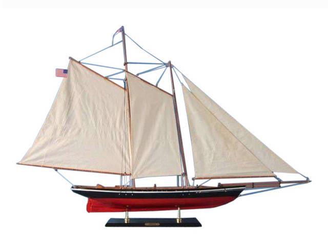 Wooden America Model Sailboat Decoration 50in.: Wooden America Model Sailboat Decoration 50in. -- Wooden America Model Sailboat Decoration 50in. #21ST13854
