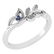 Certified 0.04 Ctw Blue Sapphire And Diamond 14k White
