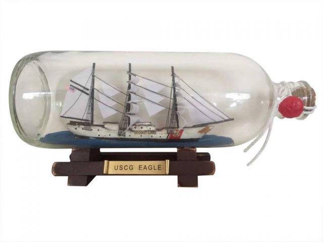 United States Coast Guard USCG Eagle Model Ship In A Gl: United States Coast Guard USCG Eagle Model Ship In A Glass Bottle 9in. -- United States Coast Guard USCG Eagle Model Ship In A Glass Bottle 9in. #21ST50360