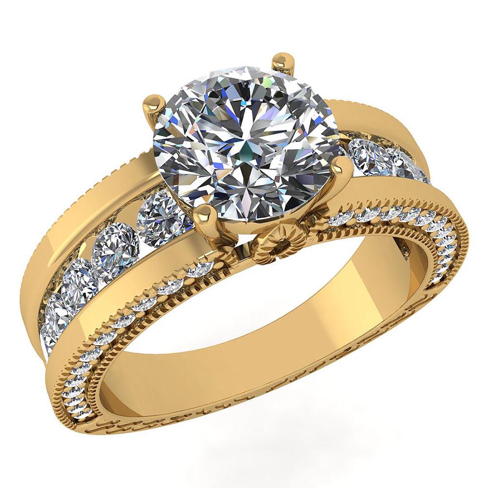 Certified 2.23 Ctw Diamond 14K Yellow Gold Halo Ring: Certified 2.23 Ctw Diamond 14K Yellow Gold Halo Ring -- Centre Stone Weight ; 1.25 Ctw (1 Pcs Round SI2/I1 G -H) Centre Stone Color: White G-H Diamond Stone Clarity: VS/SI1 Center Stone Setting ; Pron