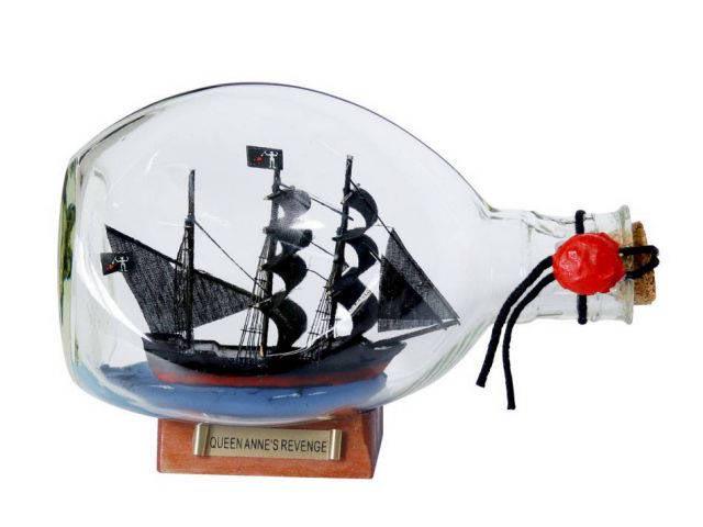 Wooden Blackbeards Queen Annes Revenge Pirate Ship in a: Wooden Blackbeards Queen Annes Revenge Pirate Ship in a Glass Bottle 7in. -- Wooden Blackbeards Queen Annes Revenge Pirate Ship in a Glass Bottle 7in. #21ST13907