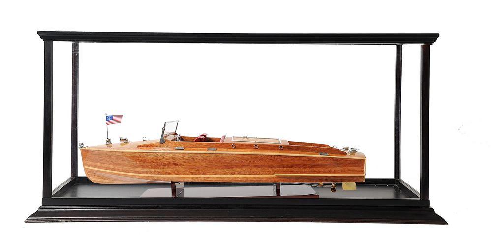 Chris Craft Runabout with Display Case: Chris Craft Runabout with Display Case -- Are you looking for a perfect display combination? Our Chris Craft Runabout speedboat model and display case combo will sure to set your home or office apart!