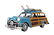 1949 GREEN FORD WAGON CAR W/TWO SURFBOARDS