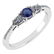 Certified 0.77 Ctw Blue Sapphire And Diamond 14k White
