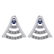 Certified 0.15 Ctw Blue Sapphire And Diamond 14k White