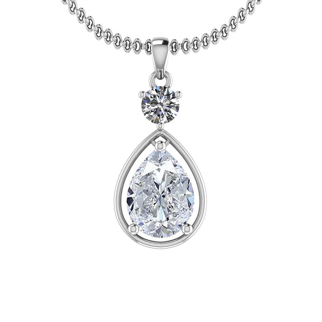 Certified 3.05 Ctw White Aquamarine And Diamond I2/I3 1: Certified 3.05 Ctw White Aquamarine And Diamond I2/I3 10K Gold VIctorian Style Pendant -- Center Stone Approx Weight: 2.80 Ctw (1 pcs Pear) Center Stone Color: White Aquamarine Center Stone Setting: P