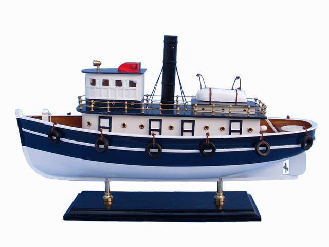 Wooden Brooklyn Harbor Tug Model Boat 19in.: Wooden Brooklyn Harbor Tug Model Boat 19in. -- Wooden Brooklyn Harbor Tug Model Boat 19in. #21ST50291