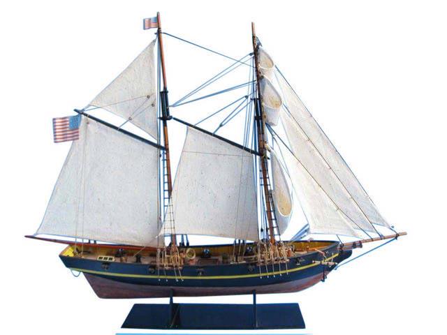 Wooden Dapper Tom Model Ship 24in.: Wooden Dapper Tom Model Ship 24in. -- Weight:?8 LB Box Dimensions:?26in. x 8in. x 22in. (L x W x H) #21ST29497