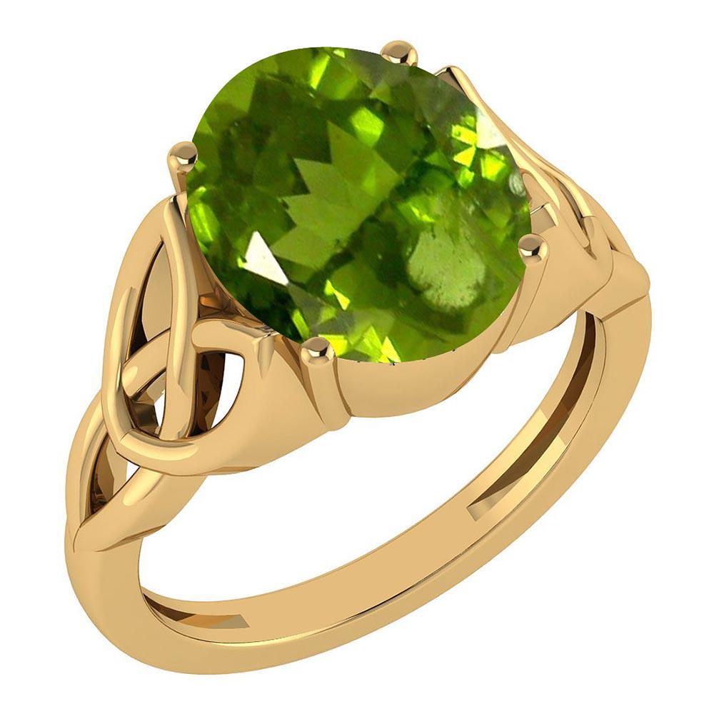 Certified 2.50 Ctw Peridot 14K Yellow Gold Solitaire Ri: Certified 2.50 Ctw Peridot 14K Yellow Gold Solitaire Ring Made In USA -- Center Stone Approx Weight ; 2.50 Ctw (1 Pcs Oval) Center Stone Color: Peridot Center Stone Setting ; Prong Metal Weight Approx
