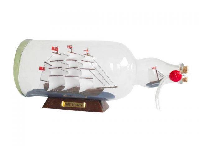 HMS Bounty Model Ship in a Glass Bottle 11in.: HMS Bounty Model Ship in a Glass Bottle 11in. -- HMS Bounty Model Ship in a Glass Bottle 11in. #21ST13862