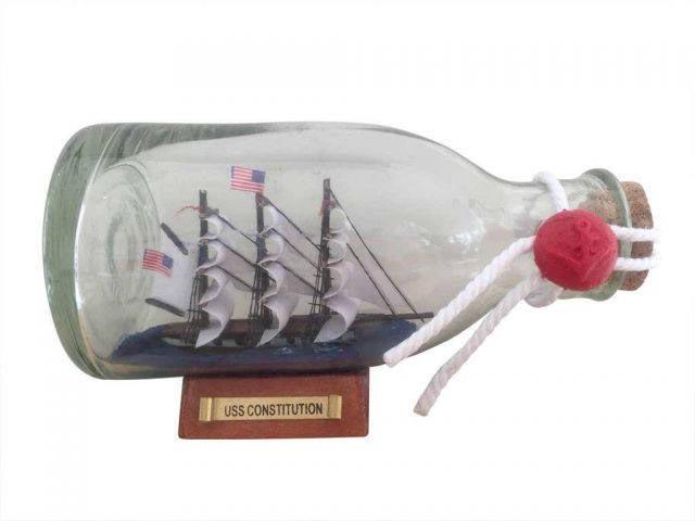 USS Constitution Model Ship in a Glass Bottle 5in.: USS Constitution Model Ship in a Glass Bottle 5in. -- USS Constitution Model Ship in a Glass Bottle 5in. #21ST13859