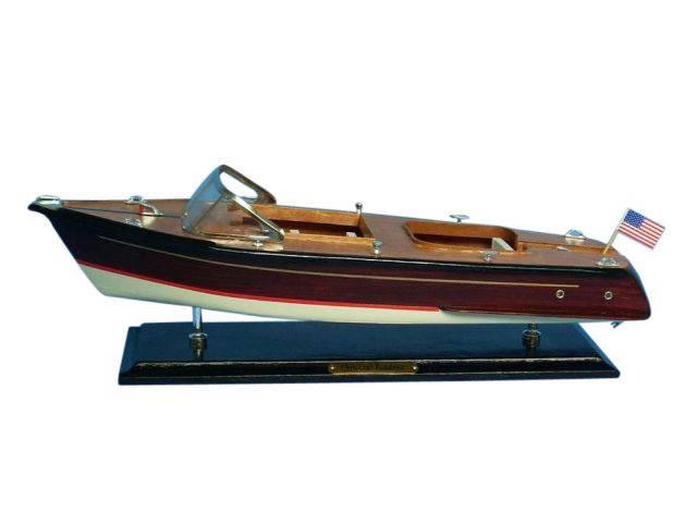 Wooden Chris Craft Runabout Model Speedboat 20in.: Wooden Chris Craft Runabout Model Speedboat 20in. -- Wooden Chris Craft Runabout Model Speedboat 20in. #21ST94732