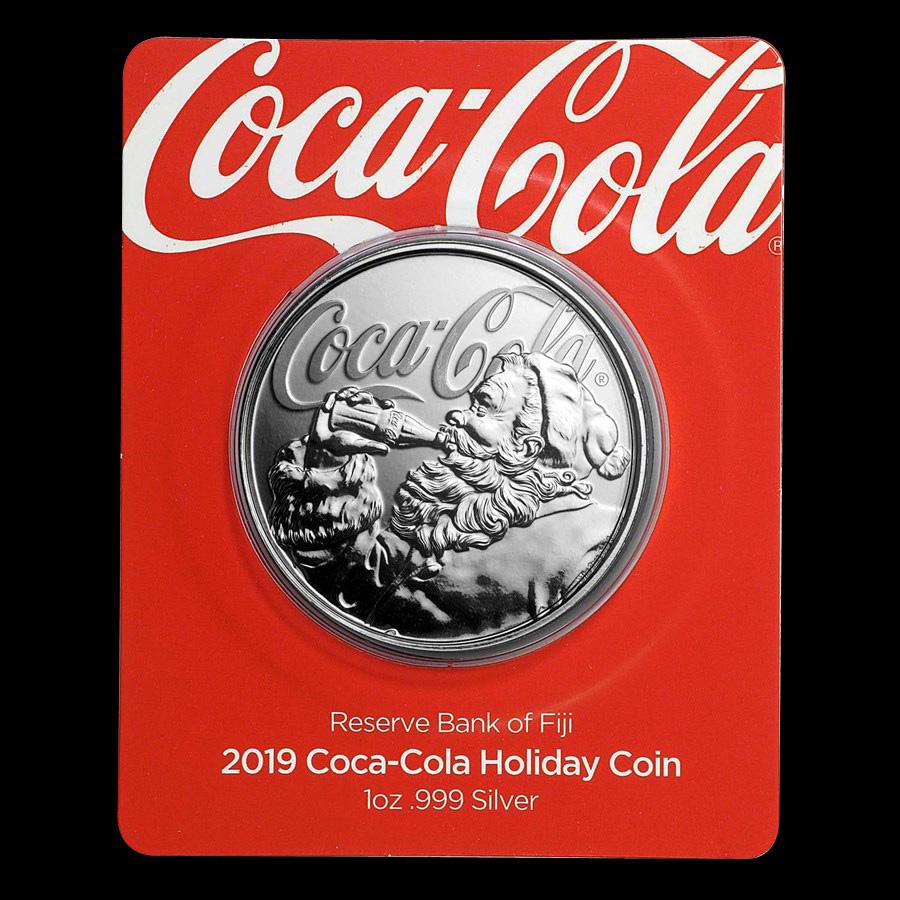 2019 Coca-Cola Holiday 1 oz Silver .999 Coin: 2019 Coca-Cola Holiday 1 oz Silver .999 Coin -- 2019 Coca-Cola Holiday 1 oz Silver .999 Coin #21ST85474