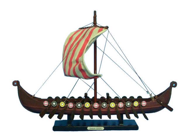 Wooden Viking Drakkar Model Boat 14in.: Wooden Viking Drakkar Model Boat 14in. -- Wooden Viking Drakkar Model Boat 14in. #21ST94752