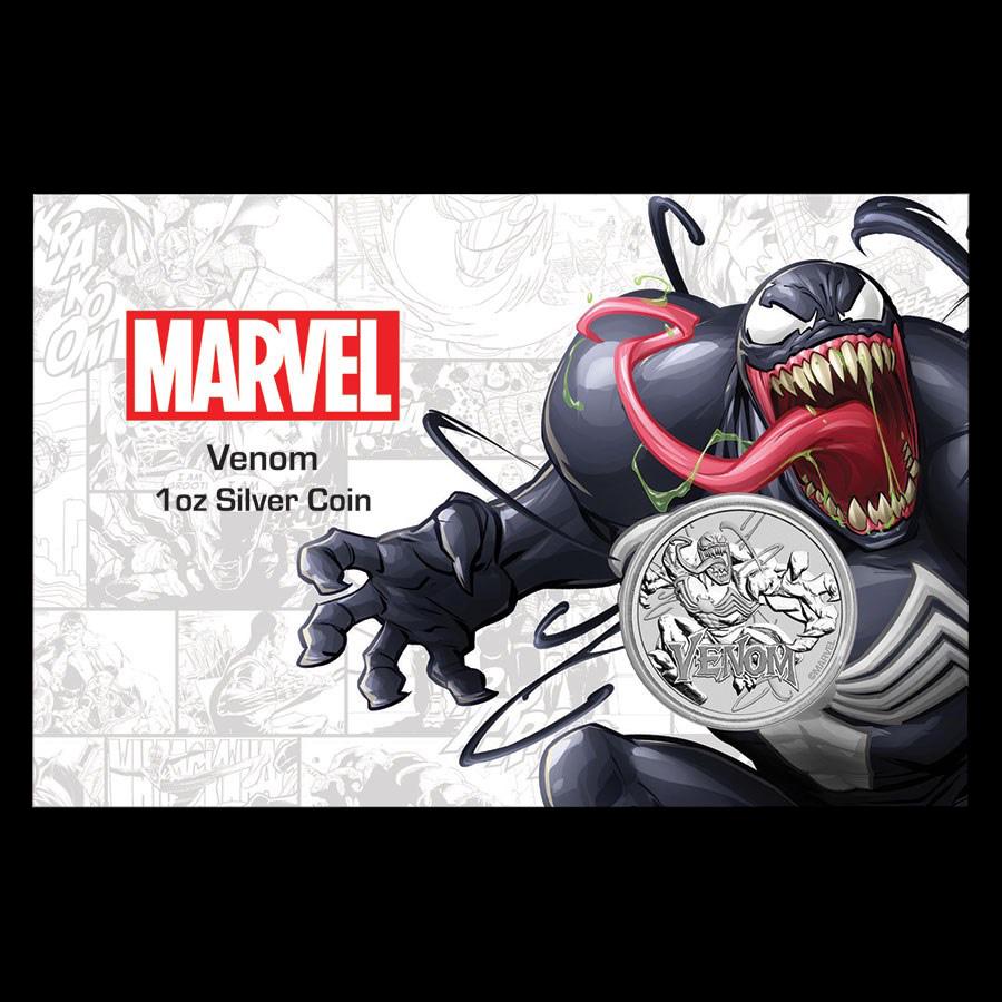 Collectible Marvel Series Venom 2020 Tuvalu 1 oz Silver: Collectible Marvel Series Venom 2020 Tuvalu 1 oz Silver (In Card) -- #21ST82915