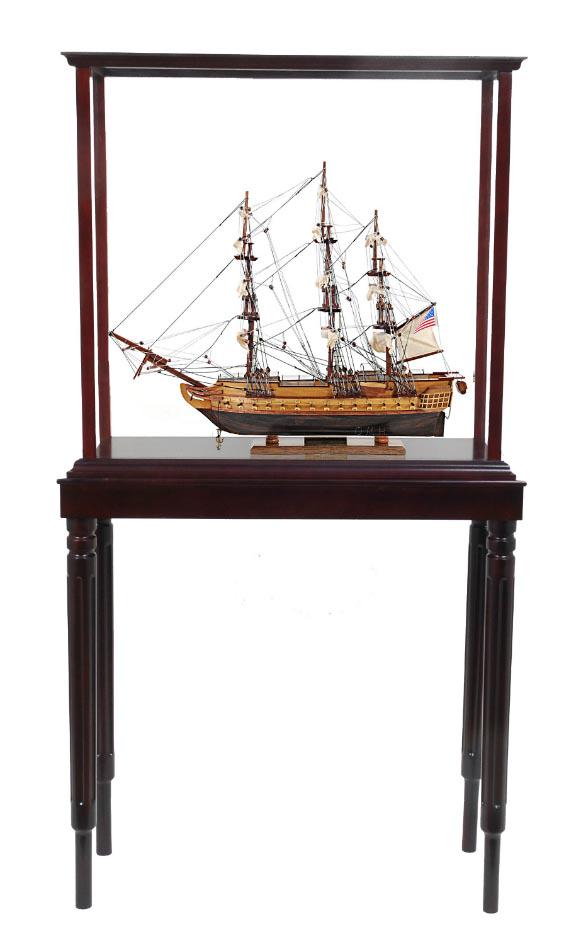 USS Constitution Small with Display Case: USS Constitution Small with Display Case -- Are you looking for a perfect display combination? Our USS Constitution Small model and floor display case combo will sure to set your home or office apart!