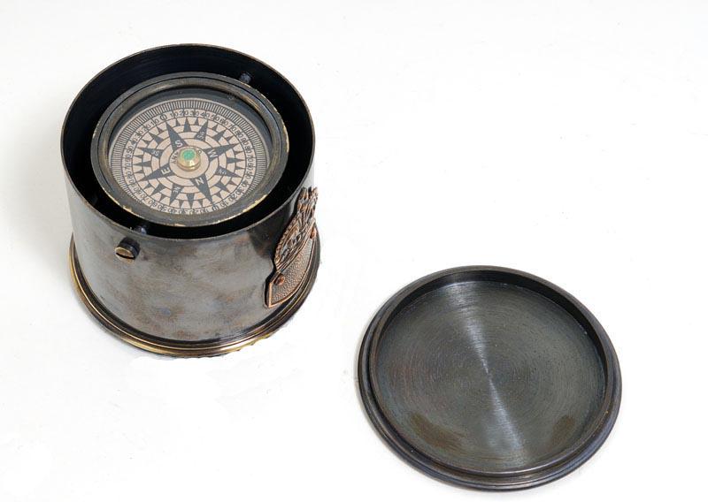 Drum Compass: Drum Compass -- This is a fully functional Drum Compass. It is made of high quality brass. Each component is crafted with the finest craftsmanship. A small gimbaled compass is fitted inside the drum w