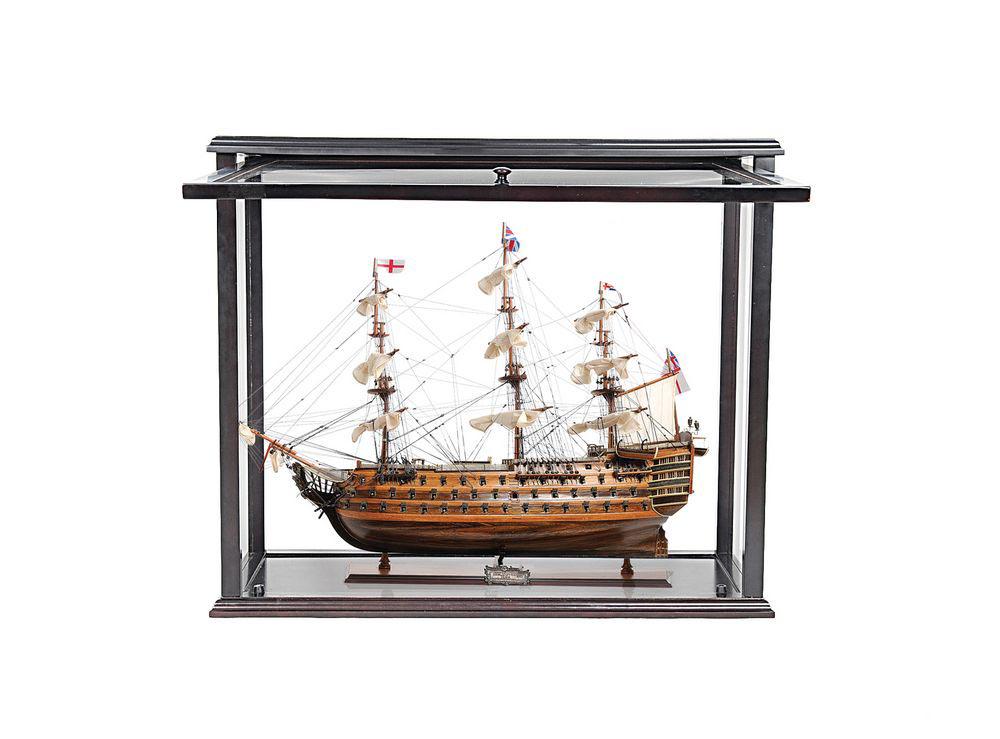 HMS Victory Midsize With Display Case Front Open: HMS Victory Midsize With Display Case Front Open -- Are you looking for a perfect display combination? Our HMS Victory 30? model and front open display case combo will sure to set your home or office