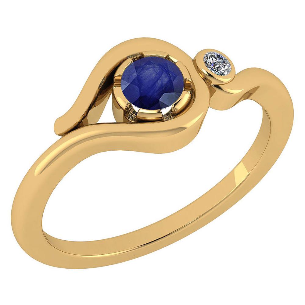 Certified 0.28 Ctw Blue Sapphire And Diamond VS/SI1 14K: Certified 0.28 Ctw Blue Sapphire And Diamond VS/SI1 14K Yellow Gold Solitaire Ring -- Color Stone Weight: 0.25 Ctw (1 Pcs Round) Center Stone Color: Blue Sapphire Center Stone Setting: Bezel Side Ston