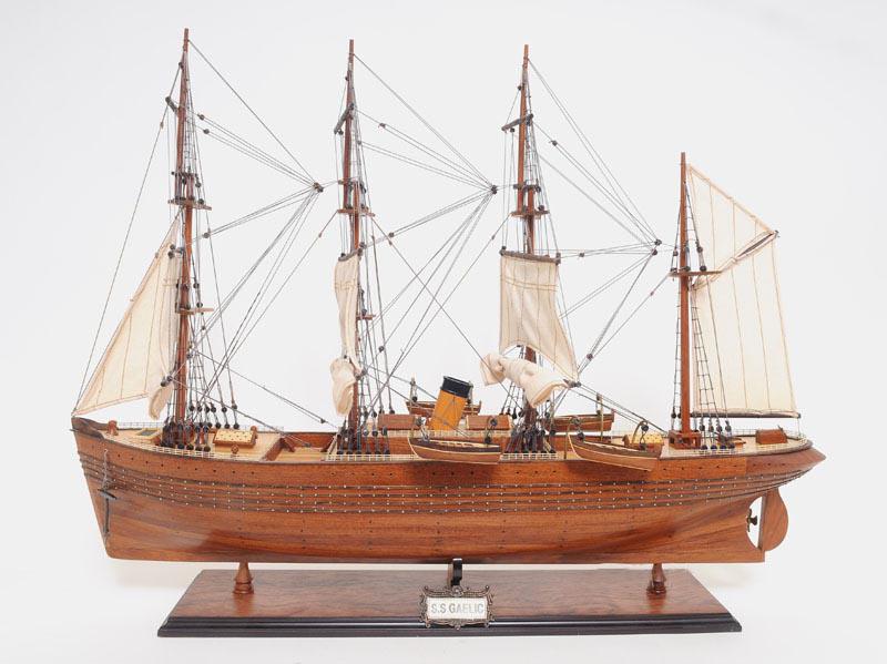 S.S. Gaelic L80: S.S. Gaelic L80 -- Display this beautiful SS Gaelic - a steamship of the White Star Line that was built by shipbuilders Harland and Wolff of Belfast right in your own home or office! Master craftsmen